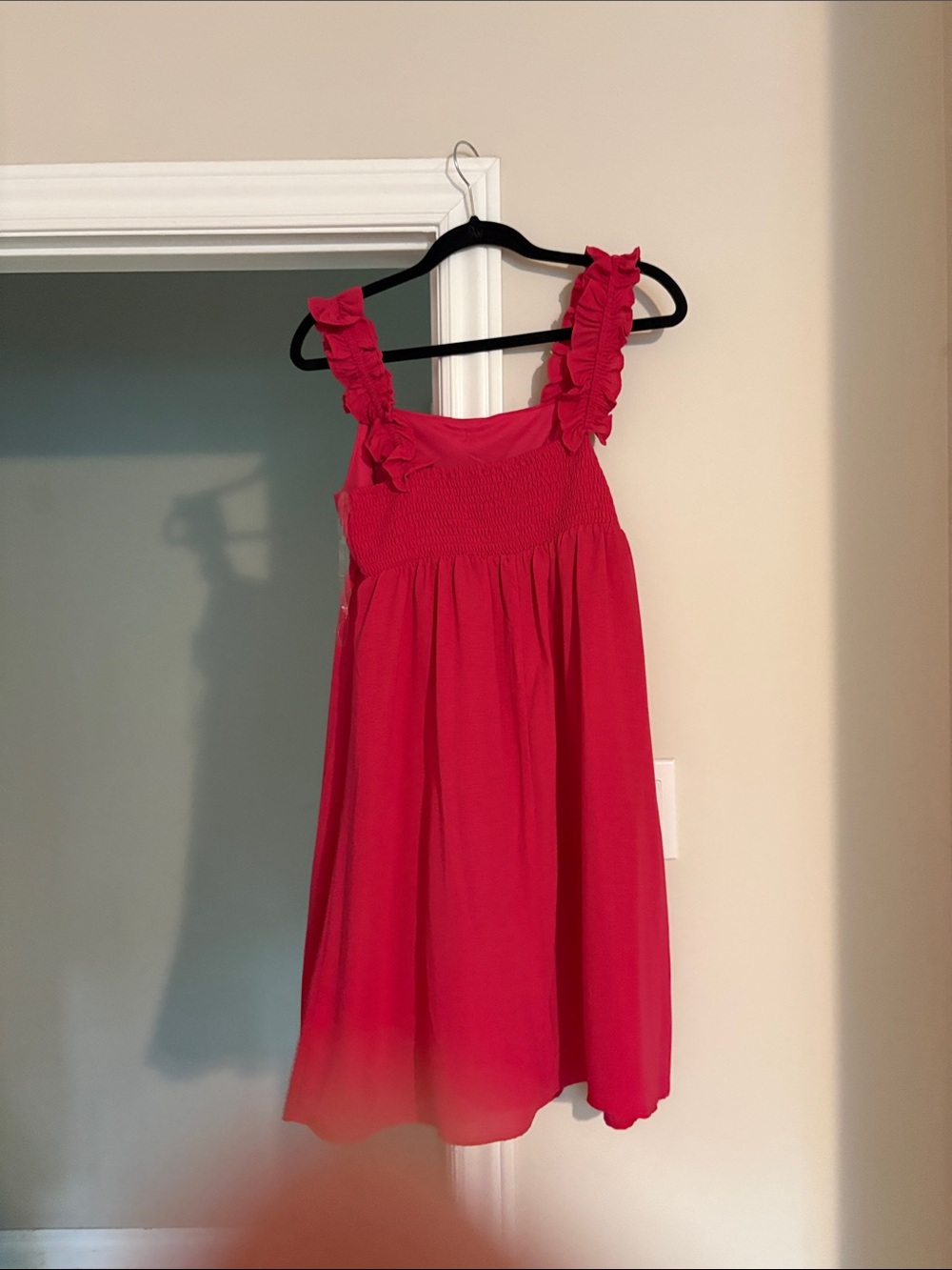 Pink Button-Front Sundress with Ruffle Straps - Picture 2 of 5